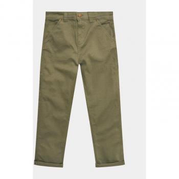 Boys Lee Green Canvas Work Trousers