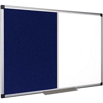 Bi-Office Kombitafel Maya, 120x120cm, blau, Filz und Whiteboard