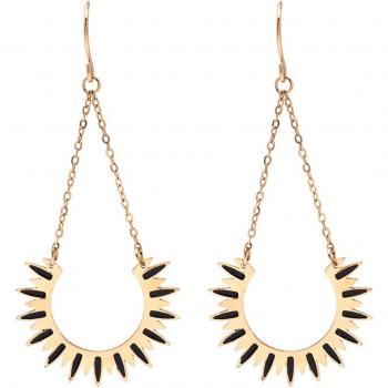 Pendientes de Sol Cleopatra en Negro y Dorado
