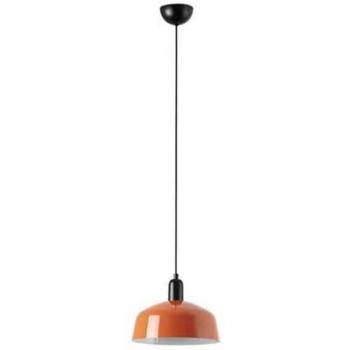 Black Finishing Tatawin Medium Dome Pendant in Reddish Orange