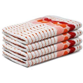 Heart‑Patterned Kitchen Cloth Set (4 Pack)