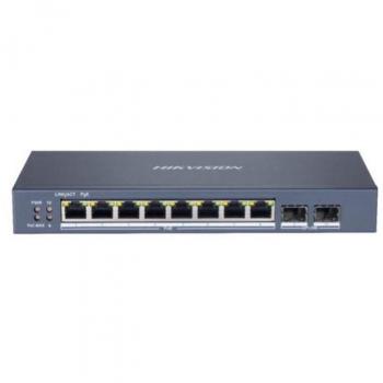 Switch PoE 8 Porte Gigabit con 2 Uplink a 300 m