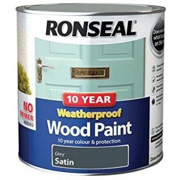Ronseal 10 Year Weatherproof Wood Paint Grey Satin 2.5 Litre