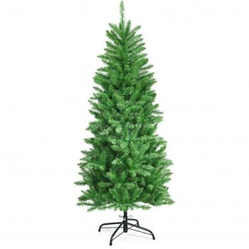 Arbre de Noël crayon 150 cm avec éclairage blanc chaud vert