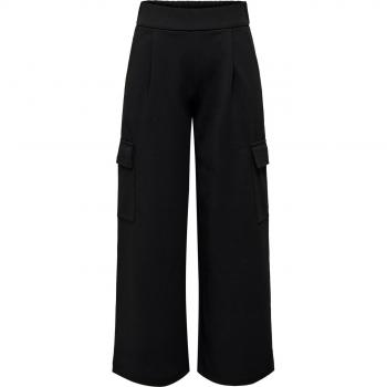 JACQUELINE de YONG Women's Black Side Pocket Wide Leg Pants