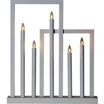 Candelabro Frame in legno, 5 luci, bianco