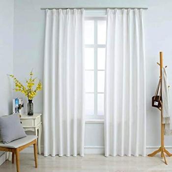 Blackout Curtains with Hooks 2 pcs Off White 140x175 cm Vidaxl