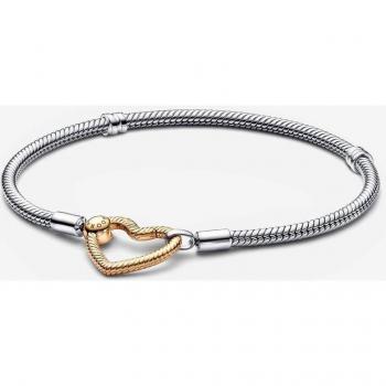 Bracelet Maille Serpent Fermoir Cœur Pandora Moments Aucune couleur 18 cm female