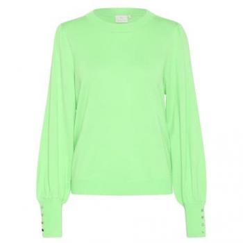 Kaffe Damen Pullover Lizza Rosa – Kurzarm, Knöpfe (S)