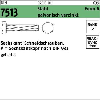Gewindeschneidschraube DIN 7513 Sechskant AM 4 x 10 Stahl verzinkt 1000 Stück