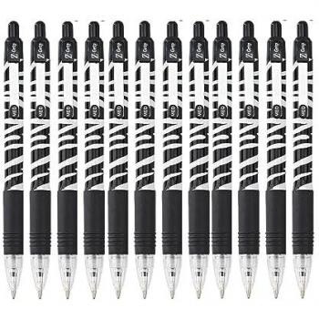 Zebra Z-Grip Ballpoint Pen with Zebra Pattern (Medium Point, Black Ink), Package of 12