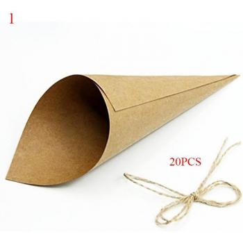 20pcs Kraft Paper Petals Confetti Cones