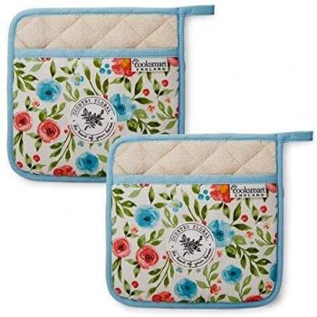 Country Floral Heat-Resistant Pot Holders by CookSmart (Pair)