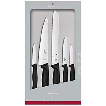 Victorinox Swiss Classic 5-piece kitchen knife set in black