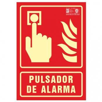 Cartel fotoluminiscente de alarma contra incendios 420x297 mm