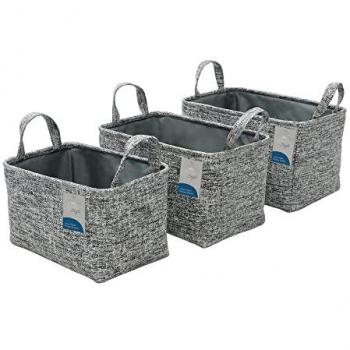 Urban Grey Rectangular Paper Storage Baskets Set of 3