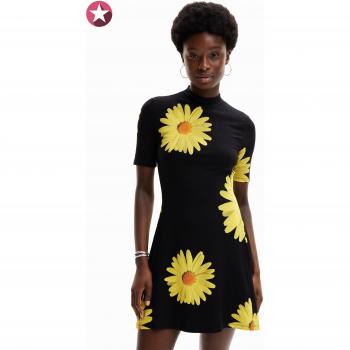 Vestito in viscosa nera Desigual Margaritas