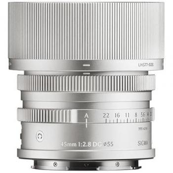 Sigma DG CTP 45 mm f/2,8‑22 L‑Mount Objektiv – Silberschimmer