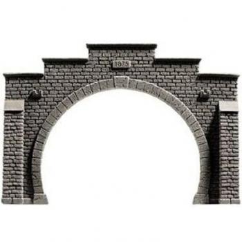 NOCH 34852 PROFI Plus N Scale Tunnel Portal, 2-Track, Painted