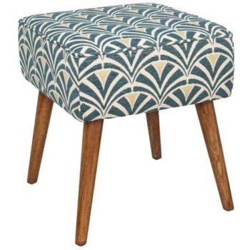 Tabouret d'appoint Chiara bleu et blanc Atmosphera Créateur D'intérieur