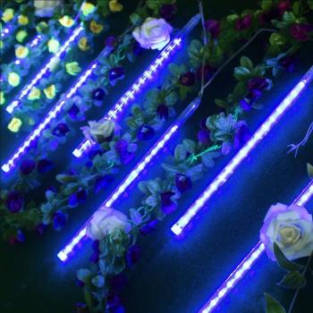 Juego de luces de estrella caída, 30CM, 144LED, 8 piezas, guirnalda IP65