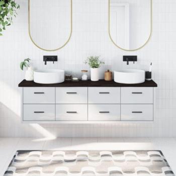 TORANA Encimera de baño de madera 180x30x(2-4) cm