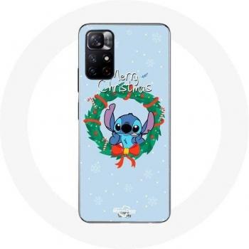 Souple Coque Xiaomi Redmi Note 11s 5G Stitch Neige Joyeux Noël Bleu