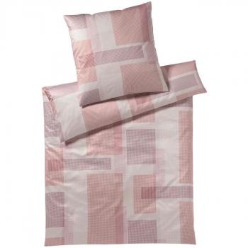 Eleganter Punkt-Jersey Kissenbezug in Pastellrosa, 80 × 80 cm