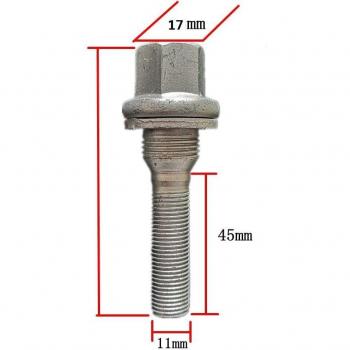 Perno Aleación M12 x 1,25 con Rodillo Rosca Extrema y Arandela Plano – Peugeot Citroën C4/C5