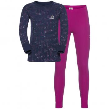 Odlo Set Térmico Largo para Niños, Azul (Beetroot Purple / Peacoat), 80