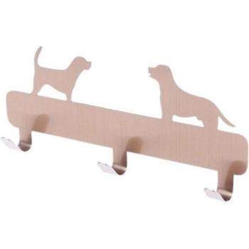 Cintre Murale Chien 3 Crochets – Porte‑Serviettes Inox