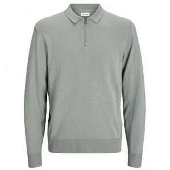 Jack & Jones Iceberg Green Long Sleeve Polo Shirt for Men, Size XL