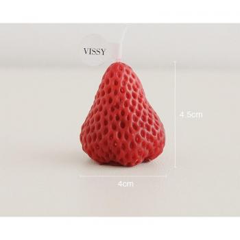 Artificial Strawberry Fruit Candle