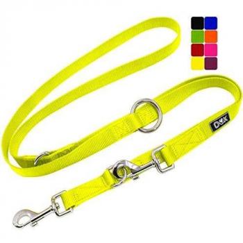 Schlepp‑Leine DDOXX – 2m, 3‑fach verstellbar, gelbe Farbe