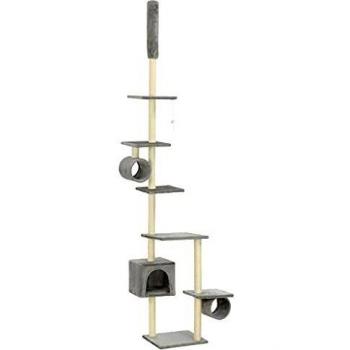 Maison de Jeux et Grattage pour Chats – Arbre à 4 Niveaux, 260 cm Gris