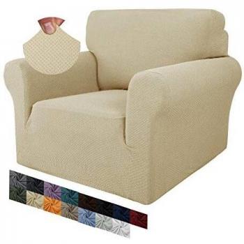 MAXIJIN Jacquard Chair Cover for Living Room, Stretch Non Slip Armchair Protector