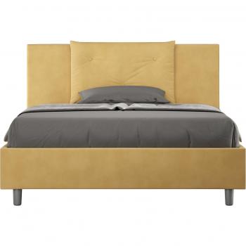Cama Para Adultos Moderno 140x190 – Ropa de Cama Amarillo Curry con Cojines Anja