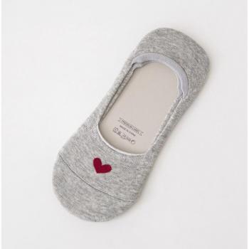 Calcetines tobilleros de mujer, 10 unidades (5 pares) antideslizantes de algodón con diseño de corazón