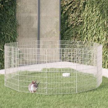 Parc pour animaux 12 panneaux 54x80 cm en fer galvanisé