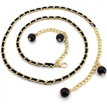120cm Women's Hollow Pearl Waist Belt
