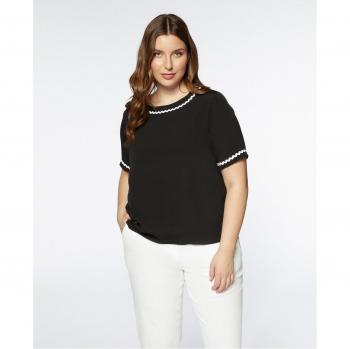 Blusa de mujer con bordes a contraste Fiorella Rubino
