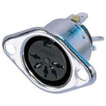 Rean AV NYS325 5-Pin Silver DIN Socket