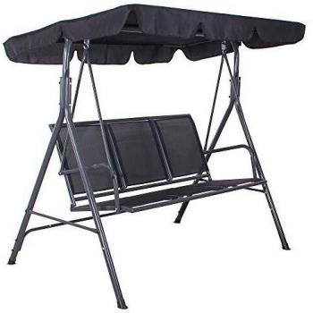 Springos Balancelle de jardin Fiona, balancelle Hollywoodienne avec toit, banc de balancement, pour 3 personnes, H x L x P : 150 x 170 x 109 cm