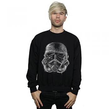 Star Wars Men's Stormtrooper Scribble Helmet Sweatshirt L