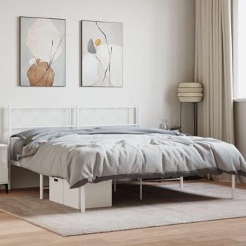 Cama Moderna Sin Colchón con Cabecero Blanco 160x200cm