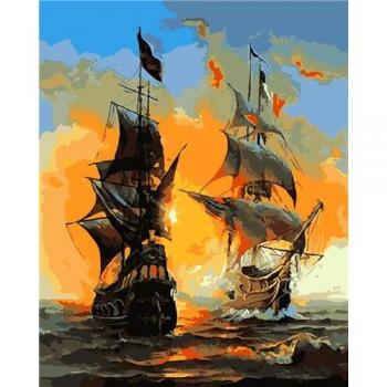 HUACAN Sailboat Canvas Painting by Numbers
