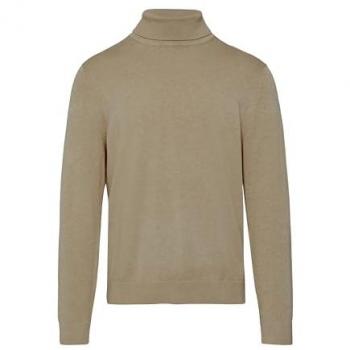 Regular Fit Baumwoll-Rollkragenpullover für Herren mit Logo