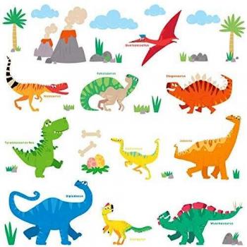 Adhesivos de Pared Dinosaurios para Habitaciones de Niños