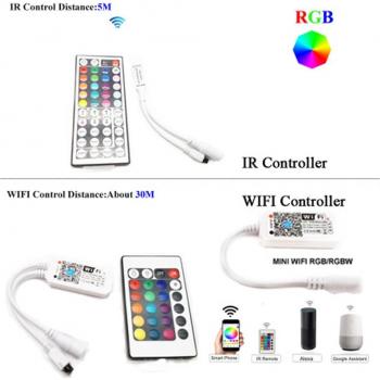 Télécommande IR pour contrôleur LED WIFI RGB avec batterie pour bande lumineuse 12V 2835 5050
