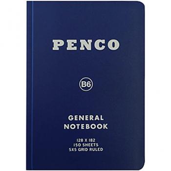 Navy B6 Grid Ruled Flexible Cover Notebook Hightide Penco